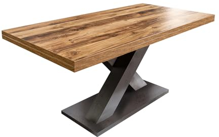 riess-ambiente.de Ausziehbarer Esstisch Montreal 180-280cm Plankeneiche Schwarzstahl