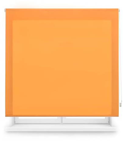Blindecor Transparent Roller Blind Made to Measure Orange 165 x 175 cm (Width x Height) Fabric Size 162 x 170 cm Translucent Roller Blinds for Windows