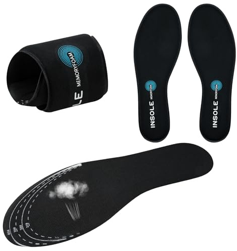 Plantillas para Zapatillas Botas, Cómodas y Amortiguación para Trabajo, Deportes, Caminar, Senderismo Negro