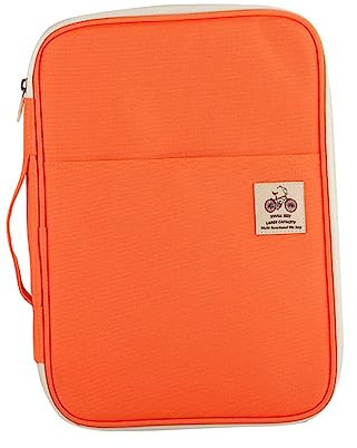 Amosfun A4 Dokumententasche Multifunktional Mit Reißverschluss Tragbarer Portfolio Organizer Für Männer Und Frauen Für Geschäftsreisen Und Meetings Orange