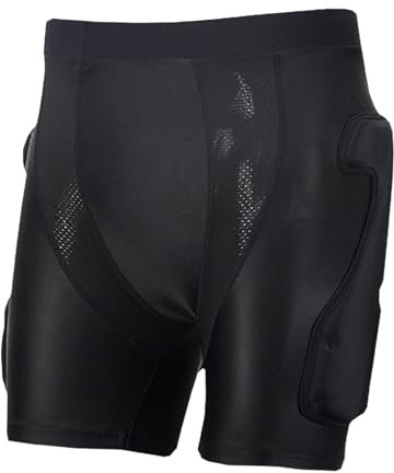 Oshhni Schützende gepolsterte Shorts, Protektor Skating Pad, atmungsaktive 3D-Schutzhose für Snowboard, Skaten, Skifahren, Schwarz, m