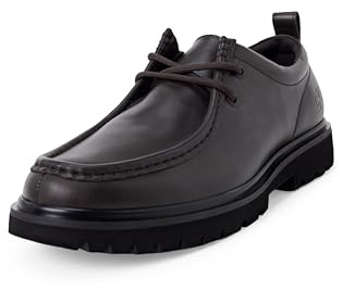 Calvin Klein Uomo Scarpa da Barca Hybrid Apron Laceup Elegante, Marrone (Dark Brown/Black), 44