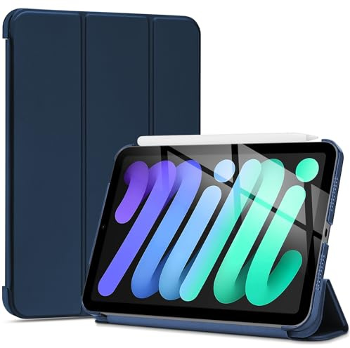 ProCase Smart Case for iPad Mini 7 (A17 Pro 2024)/ Mini 6 2021 8.3 Inch, Hard Back Cover for iPad Mini 7th/6th Generation A2995/A2996/A2993/A2567/A2568/A2569 -Dark Blue | Slim iPad Mini 7th/6th Gen Case Hard Back Cover for iPad Mini 7th Gen A2995/A2996/A2993/6th Gen A2567 A2568 A256