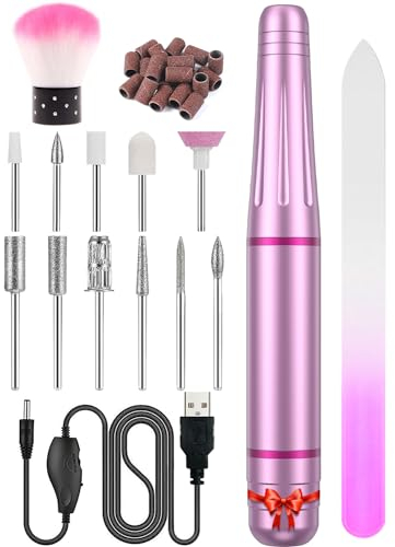 Poiale Ponceuse pour Ongles Professionnelle 12 en 1, 20000RPM Vitesse Réglable,Silencieuse & Sécurité,Lime a Ongle Electrique,Kit de Manucure Pedicure,Puissante et Portable des Débutantes Salon,Maison