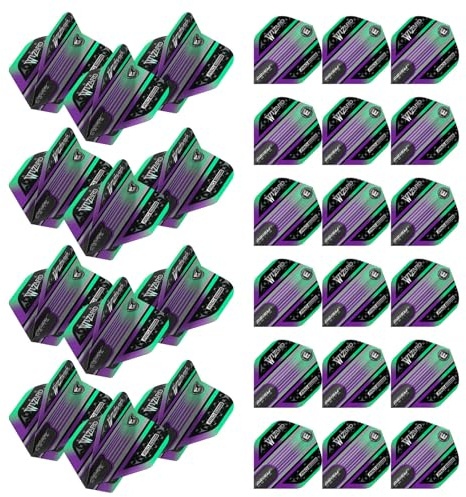 WINMAU Prism Delta Simon Whitlock Wizard Rainbow & Silver Dart-Flights – 10 Sets pro Packung (insgesamt 30 Dart-Flights)