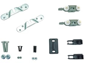 KIT PER BINARI SCORREVOLI | SISTEMI SCORREVOLI PER PORTE | SET CARRELLI SCORREVOLI PER PORTE CON PORTATA 80 Kg (SET ECLISSE)