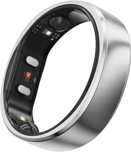 RingConn Gen 2 Smart Ring | Suivi de l’apnée du sommeil inédit | 12 jours d’autonomie | Suivi sommeil, fréquence cardiaque & stress | Santé féminine | Sans abonnement | iOS/Android (Argent, taille 11)