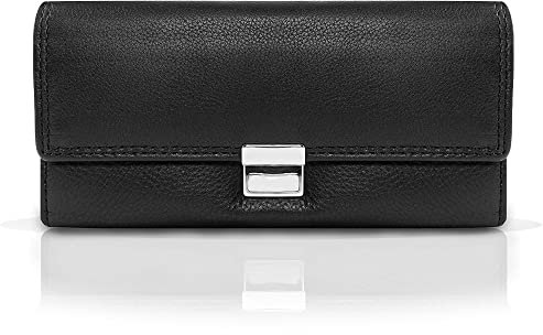 FLEXIBILITE® Profi Kellner Geldbörse Echt Leder [2026] – XXL Münzfach – viele Kartenfächer – RFID Schutz | Kellnerportemonnaie – Bedienungsgeldbeutel– Taxi Kellnerbörse – Schwarz – Robust & Sicher