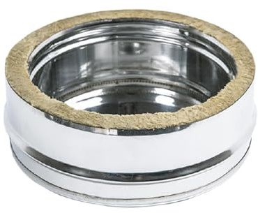 ALLINOX Tappo Scarico Condensa Doppia Parete Acciaio INOX Per Canna Fumaria Gocciolatoio Coibentato (DN 300/350)