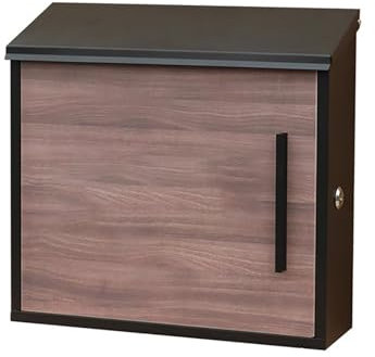 Briefkasten Holz, Post Box, Wandbriefkasten, Briefkasten aus Holzmaserungsfurnier, Kreativer Abschließbarer Briefkasten, Geeignet für den Außenbereich, Zu Hause und Im Büro