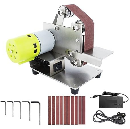Smerigliatrice da banco, levigatrice a nastro, Levigatrice a nastro Levigatrice elettrica Levigatrice 7 Lucidatrice a velocità variabile Affilatrice for bordi for legno Acrilico Metallo per affilare(W