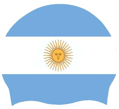 Gorro De Baño De Silicona para Mujeres Hombres - Bandera Clásica De Argentina Gorro De Baño Unisex para Adultos Cómodo Duradero Antideslizante Elástico Impermeable para Cabello Largo Corto Argentina
