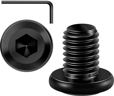 Wavanta 20Pcs M8 Bolts, M8 x 12mm Flat Head Hex Socket Cap Screws Bolts, 304 Stainless Steel Furniture Bolt Full Thread, Black Oxide, with Hex Key