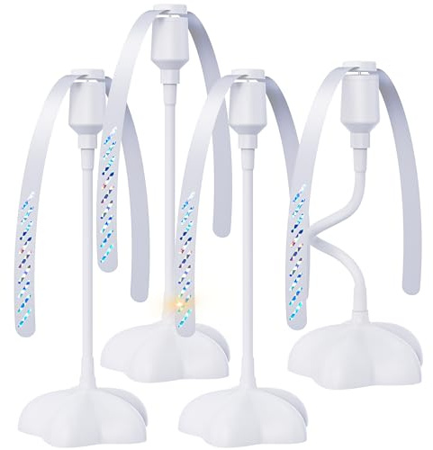 Glovv Paquete de 4 ventiladores portátiles de comida para moscas para mesas, ventilador matamoscas de insectos al aire libre, disuasorio de picnic, moscas giratorias, mesa giratoria con percha