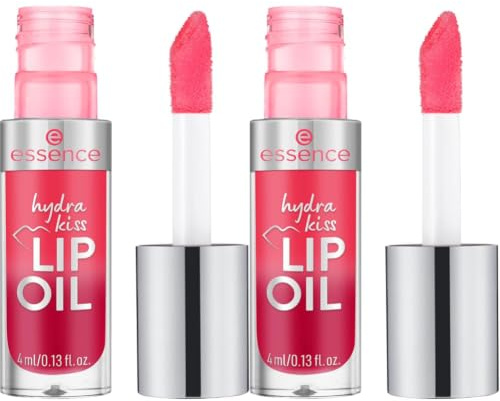 Essence Cosmetics ACEITE DE LABIOS hydra kiss, hidratar/humectar, cuidado, con grasas, brillante, rociado, 4 ml (Paquete de 2)