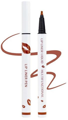Marron Crayon a Levre Liquide Mat, Rouge a Levre Mat Longue Tenue Lip Liner | Rouge a Levre Sans Transfert Waterproof, Lip Stain Highly Pigmented Nonstick Cup, Lèvres Contour Stick, Maquillage Femme