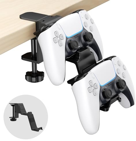 Yiomxhi Controller Halter Tisch, Universal Controller Ständer unter Schreibtisch Kompatibel mit Switch, PS5, PS4, Xbox-Serie, Headset Kopfhörer Halterung Gaming Zubehör, Schwarz