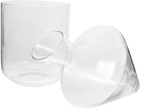 UKCOCO Set Decanter Vino Contenitore Per Vino Rosso in Vetro Trasparente e Secchiello Per Ghiaccio, Design Obliquo Elegante, Adatto Per Degustazione e Decorazione Casa