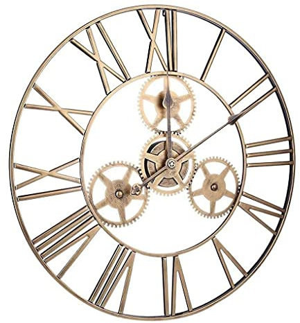 NTALJC Orologio da parete esterno resistente alle intemperie, ornamenti da giardino all'aperto, punta in metallo a rotazione in metallo preciso durevole antust non facile da indossare decorazioni