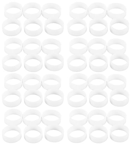 LRXIYODE 500 Unidades de Bridas de Silicona Reutilizables Blancas para Cables Anillos Elásticos de 12 MM de Diámetro X 5 MM de Ancho X 06 MM de Grosor para Organización de Cables Hogar