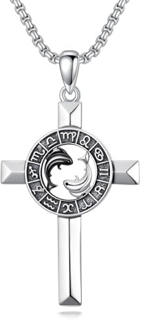 ROMANTICWORK 12 Sternzeichen Kette 925 Sterling Silber Konstellation Konstellation Anhänger Sternzeichen Halskette Horoskop Schmuck Geschenke für Damen Herren