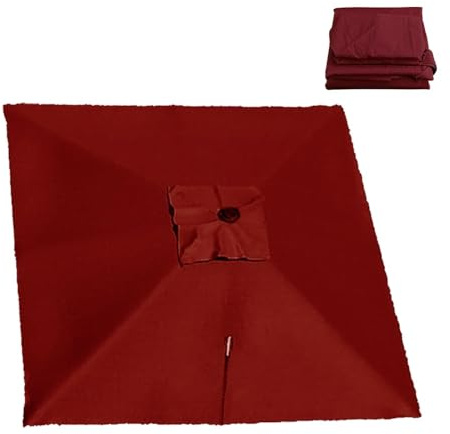RTVGNSZSJL Auvent De Parapluie Déporté Carré Toile De Rechange Parasol De Jardin 8 Baleines 3x3m Couverture De Rechange pour Parasol Piscine Jardin Marché(Red,3x3m (9.8x9.8ft))