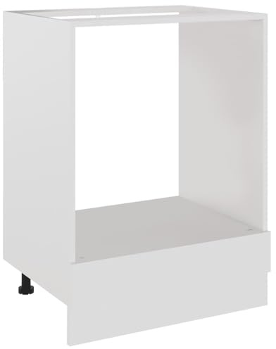 HETFTJN Mobile da forno Lyon bianco, 60 x 46 x 81,5 cm, elegante mobile da forno in legno per fornelli da incasso, stabile mobiletto da cucina per maggiore spazio e ordine