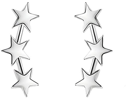 Heather Needham Sterling Silver Three stars Earrings - Size: 3mm x 12mm. Gift Boxed silver star stud earrings. SEE SECOND PHOTO FOR SIZE.5232/B41HN.