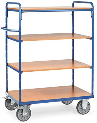 Fetra Etagenwagen mit Rollen - (LxBxH) 1000x700x1552 mm mit 4 Ebenen