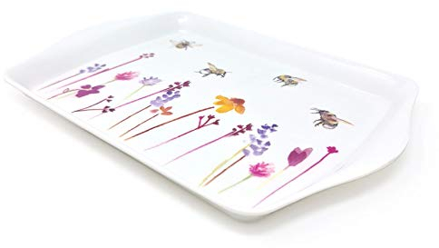 Busy Bees Floral Small Serving Tray by The Jennifer Rose Gallery