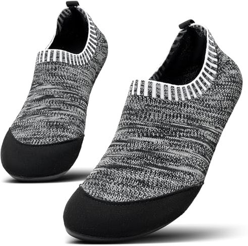 KOWAYI Tofflor herr husstrumpor dam stängda stugskor tofflor barfotaskor tofflor, GRÅ, 38 EU