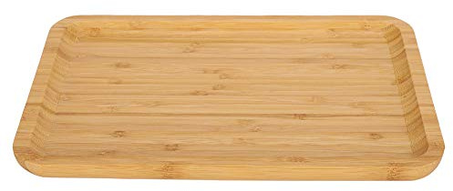 Plateau de Service en Bois, Plateau de Service Rectangulaire en Bois de Bambou