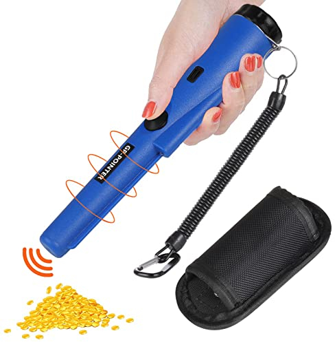 Diealles Shine Metalldetektor Pinpointer, Wasserdicht Tragbarer Metalldetektor mit Eingebautem LED Indicator, 360° Scan Pin Pointer Metallsucher für Goldmünze Hunt, Schmuck, Blau