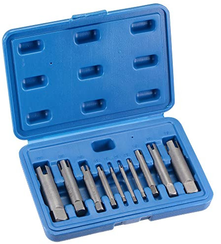 sourcing map Extracteurs de Taraud Ensemble M4-M22 / 6#-7/8(Métrique/Pouce) 3/4 Cannelures Cassé Dépouillé Vis Filetage Robinet Déménageur Haut Carbone Acier 10pcs