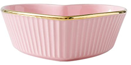 Angoily Porzellan Herzförmige Schüsseln Tiefes Herzplatten Salatschüssel Obstschüssel für Desserts Teigwaren Dinner Rosa