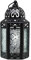 Black Metal Decorative Moroccan Lantern Candle Holder Lamp for Indoor or Outdoor Home Decor, Small, Clear