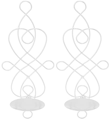 Wall Candle Sconce Holders, Foldable Iron Scroll, Set of 2