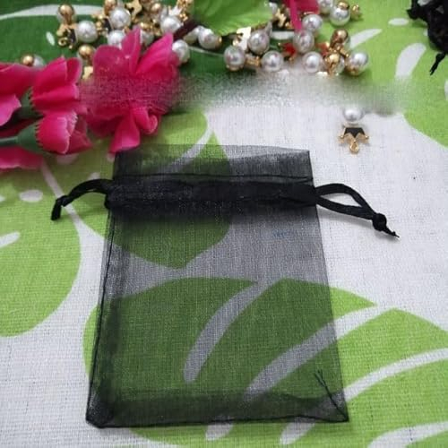 FROON 100 Teile/los Schwarze Organzabeutel mit Kordelzug, Schmuckbeutel, Geschenkpaketbeutel, Weihnachtshochzeitsverpackung, Geschenktüten und kleine Beutel, 30 x 40 cm, 5 Stück (500 Stück)