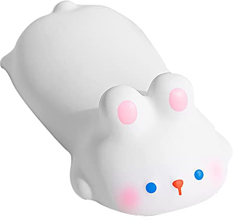 Maus Handgelenkauflage 12 x 6 cm Klein Weiches PU ​​Cartoon Tier Tastatur Handauflage Ermüdungslinderung Ergonomische Mousepad Armauflage für Computer, Laptop(weißer Hase)