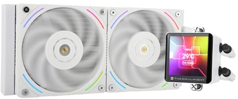 Thermalright Frozen Vision 240 White Liquid CPU - Enfriador de agua con ventilador PWM de 120 mm, pantalla LCD IPS cuadrada de 2,88 pulgadas, enfriador de agua para ordenador AMD/AM4/AM5, Intel