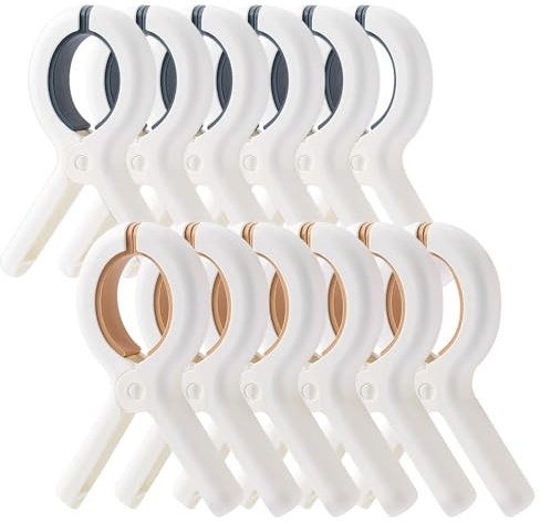 12 STK Handtuchklammern für Strandliegen,Starke Winddicht Klammern | Kunststoff Wäscheklammern Groß, Urlaub Must Haves Handtuchclips, Klammer für Pool Beach Tägliche Wäsche
