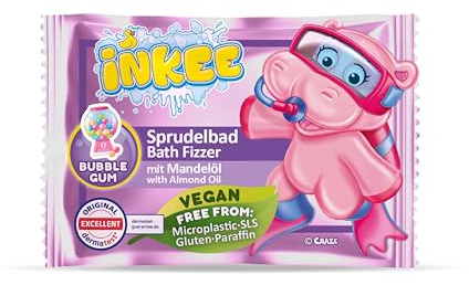 INKEE Bath Fizzer – 4 Bombe da Bagno Effervescenti con Olio di Mandorle, Profumate in 4 Colori e Aromi, Bombe da Bagno Bambini e Adulti, Set Idea Regalo Relax
