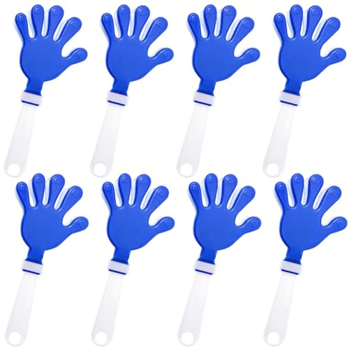 Lovecheer 8PCS Hand Clappers Noisemakers Gaint Cheer Clapps Blue and White New Year Basketball Hockey Competations Cheerleading Tools