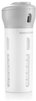 Avilia Dispenser da Viaggio 4 in 1 - Flacone con 4 Contenitori da 40 ml ciascuno e 15 Adesivi, Capacità Totale 160ml, Ideale per Creme, Profumi e Disinfettante, in ABS, 6.5x16.8x6.5cm