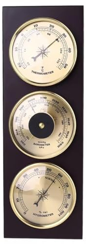 3-i-1 barometer, barometer inomhus, barometer termometer hygrometer, barometrar för hemväggen, väderbarometer, multifunktionell analog väderstation, för heminredning kontor väggdekor