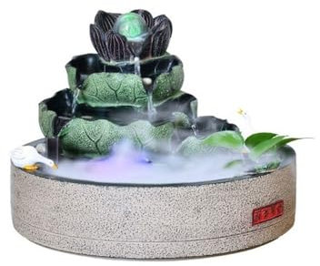 Fontana da interni Feng Shui Ornamenti d'acqua fluente Fontana d'acqua circolante di loto Soggiorno Ufficio Ornamenti decorativi da scrivania Regali di inaugurazione della casa Home Fontana