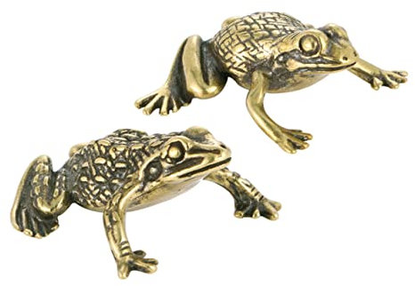 CORHAD Goldene Messing Kröten Statue Retro Frösche Dekoration Kleine Antike Messing Figuren Statue