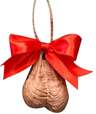 Weihnachtsdekoration,3D Hoden Weihnachtsbaumschmuck,Resin DIY Christbaumschmuck,Spoof Anhänger Festival Dekoration,kreative Weihnachtsdekorationen,Autoanhänger,Hängende (White, One Size)