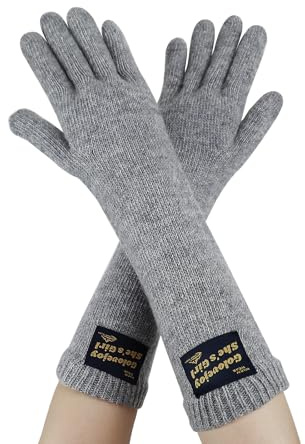 Andiker Thermohandschuhe für Frauen, gestrickte Wolle Daumen und Zeigefinger Touchscreen Handschuhe, warme weiche elastische Winterhandschuhe für den Innenbereich