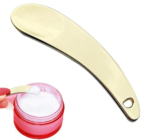 Spatola cosmetica, spatola per trucco - Spatola per la cura della pelle riutilizzabile a forma di cucchiaio con dente,Cucchiaio di crema ecologico in lega di zinco per lozione, crema per gli occhi